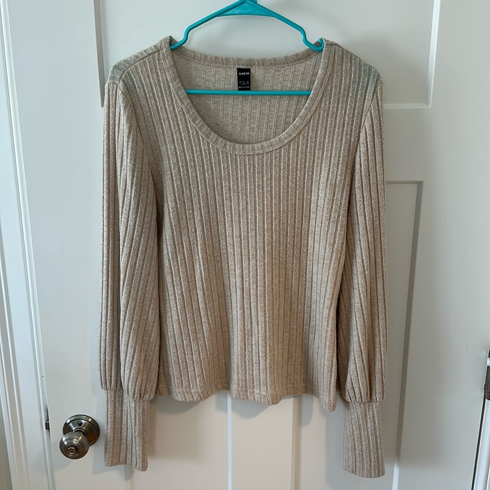 Beige long sleeve shirt